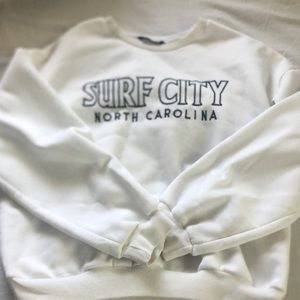 Surf City North Carolina embroidered sweatshirt